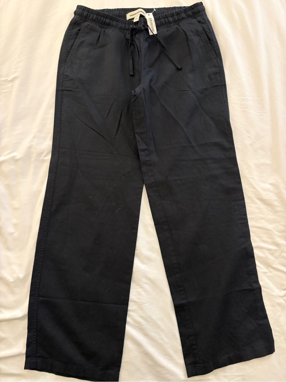 Women’s Black Linen Blend Wide Leg Pull-On Pants Size M NWT